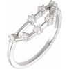 White Gold Ring 14 Karat 0.20 Carat Natural Diamond Capricorn Constellation Ring