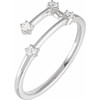 White Gold Ring 14 Karat 0.10 Carat Natural Diamond Aries Constellation Ring