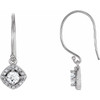 14 Karat White Gold 0.75 Carat Diamond Earrings.