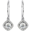 14 Karat White Gold 0.75 Carat Diamond Earrings.