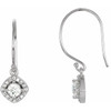 14 Karat White Gold 0.60 Carat Diamond Earrings.