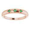 Rose Gold 14 Karat Natural Emerald Stackable Ring