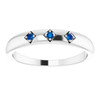 Platinum Natural Blue Sapphire Stackable Ring