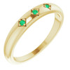 Yellow Gold Ring 14 Karat Natural Emerald Stackable Ring