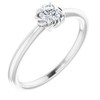 White Gold Ring 14 Karat Natural White Sapphire Solitaire Rope Ring