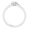 White Gold Ring 14 Karat Natural White Sapphire Solitaire Rope Ring