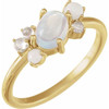 Yellow Gold Ring 14 Karat Natural Multi-Gemstone Scattered Ring