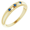 Yellow Gold Ring 14 Karat Natural Blue Sapphire Stackable Ring