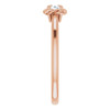 Rose Gold 14 Karat Natural White Sapphire Solitaire Rope Ring