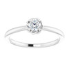 Platinum 0.20 Carat Natural Diamond Solitaire Rope Ring