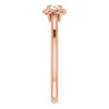 Rose Gold 14 Karat 0.20 Carat Natural Diamond Solitaire Rope Ring