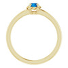 Yellow Gold Ring 14 Karat Natural Blue Sapphire Solitaire Rope Ring