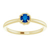 Yellow Gold Ring 14 Karat Natural Blue Sapphire Solitaire Rope Ring