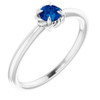 White Gold Ring 14 Karat Natural Blue Sapphire Solitaire Rope Ring