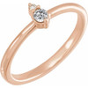 Rose Gold 14 Karat Natural White Sapphire and .015 Carat Natural Diamond Ring