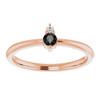 Rose Gold 14 Karat Natural Black Onyx and .015 Carat Natural Diamond Ring