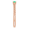 Rose Gold 14 Karat 3 mm Natural Emerald Solitaire Rope Ring