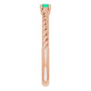 Rose Gold 14 Karat 3 mm Lab Grown Emerald Solitaire Rope Ring