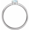 Platinum Natural White Fire Opal Cabochon Ring