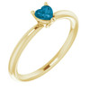 Yellow Gold Ring 14 Karat Natural London Blue Topaz Heart Solitaire Ring