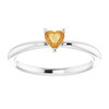 Platinum Natural Citrine Solitaire Ring