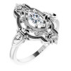 Platinum  Lab Grown Moissanite Vintage Inspired Ring