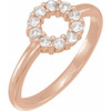 Rose Gold 14 Karat 0.20 Carat Natural Diamond Rose Cut Halo Style Ring
