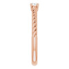 Rose Gold 14 Karat 0.10 Carat Natural Diamond Solitaire Rope Ring