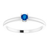 White Gold Ring 14 Karat Natural Blue Sapphire Ring