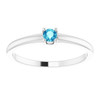 Platinum Natural Blue  Zircon Gemstone Ring