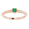 Rose Gold 14 Karat Natural Emerald Gemstone Ring