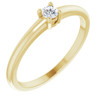 Yellow Gold Ring 14 Karat Natural White Sapphire Ring