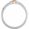 Platinum Natural Citrine and .07 Carat Natural Diamond Halo Style Ring