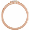 Rose Gold 14 Karat 0.17 Carat Rose Cut Natural Diamond and Faceted Natural Diamond Halo Style Ring