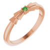 Rose Gold 14 Karat Natural Green Tourmaline Stackable Ring