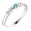 Platinum Natural Blue  Zircon Stackable Ring