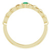 Yellow Gold Ring 14 Karat Natural Emerald Curb Chain Ring