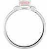 White Gold Ring 14 Karat 6x4 mm Natural Pink Morganite and Natural White Fire Opal Ring