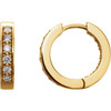 14 Karat Yellow Gold 0.50 Carat Diamond Hoop Earrings