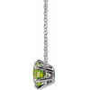 Peridot Gem in 14 Karat White Gold Peridot Solitaire 16 inch Necklace .