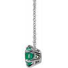 Emerald Necklace in 14 Karat White Gold Emerald Solitaire 16 inch Necklace .