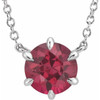 Created Ruby Necklace in 14 Karat White Gold Created Ruby Solitaire 18 inch Necklace