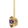 Amethyst Necklace in 14 Karat Yellow Gold Amethyst Solitaire 16 inch Necklace .