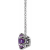 Amethyst Necklace in Platinum Amethyst Solitaire 18 inch Necklace .