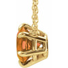 Golden Citrine Gem in 14 Karat Yellow Gold Citrine Solitaire 18 inch Necklace .