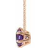 14 Karat Rose Gold Amethyst Solitaire 16 inch Necklace .