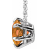 Golden Citrine Gem in Platinum Citrine Solitaire 16 inch Necklace .