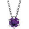 Amethyst Necklace in 14 Karat Yellow Gold Amethyst Solitaire 16 inch Necklace.