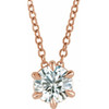 Sapphire Necklace in 14 Karat Rose Gold Sapphire Solitaire 16 inch Necklace.