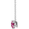 Pink Tourmaline Gem in Platinum Pink Tourmaline Solitaire 16 18 inch Necklace.